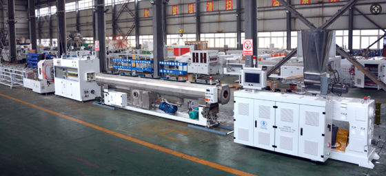 خرید High Speed Efficient Operation 3''- 6''PVC Pipe Production Line With HYZS80/156 Conic Twin Screw Extruder online manufacture