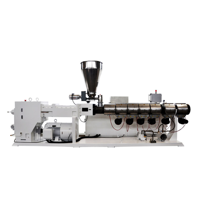 Large Extruder Big Output PS107 120 135 /28 Parallel Twin Screw Extruder PVC Tube Pipe ...