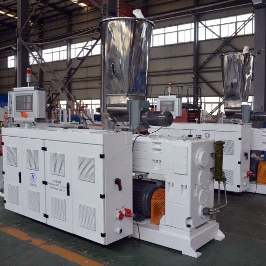 65/132 twin conic screw extruder PVC extruder