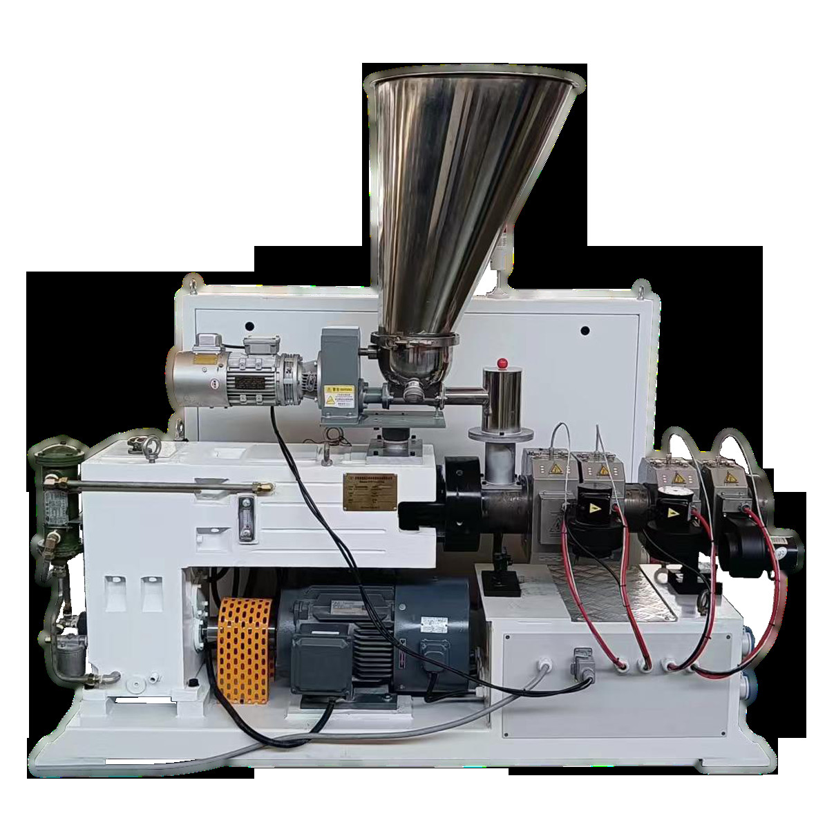 ZS35/80 Conic Twin Double Screw Extruder 70kg/h For PVC Profile Pipe ...